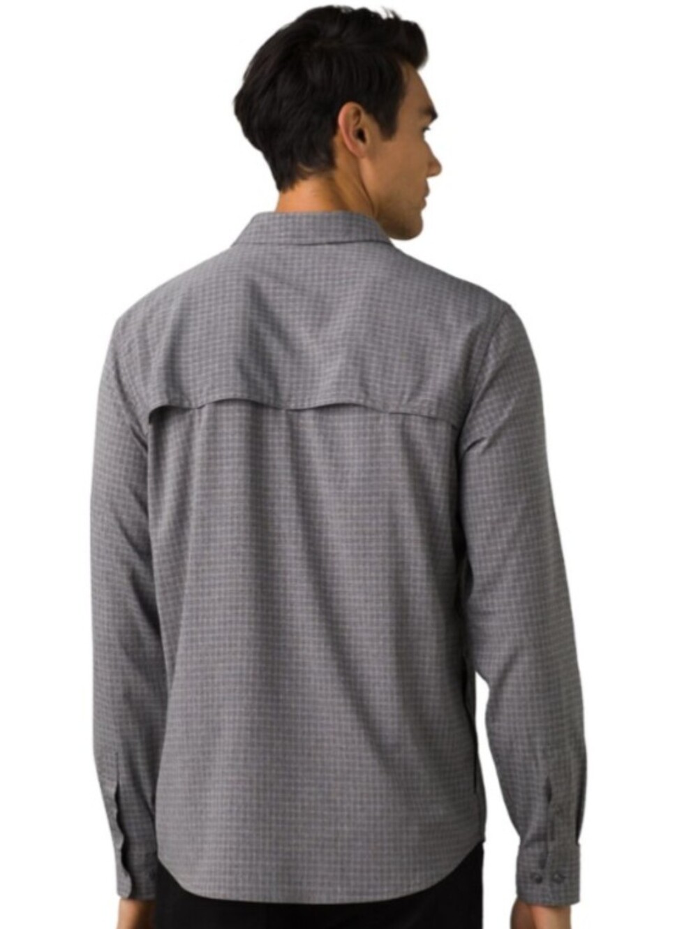 prAna Men's Garvan Long Sleeve Button Up Shirt Vented Size XL Gray hiking New!